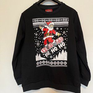 BESSERBAY KIDS UNISEX BLACK SANTA SWEATSHIRT-Size 160cm-US13-14yrsPREOWNED
